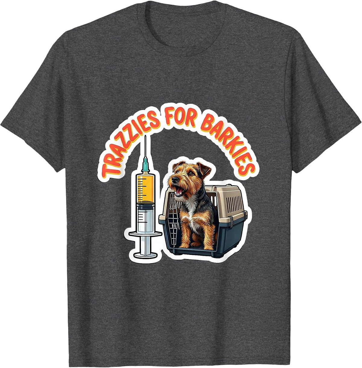 Trazzies For Barkies Funny Vet Tech Veterinary Technician T-Shirt - Dark Heather Grey
