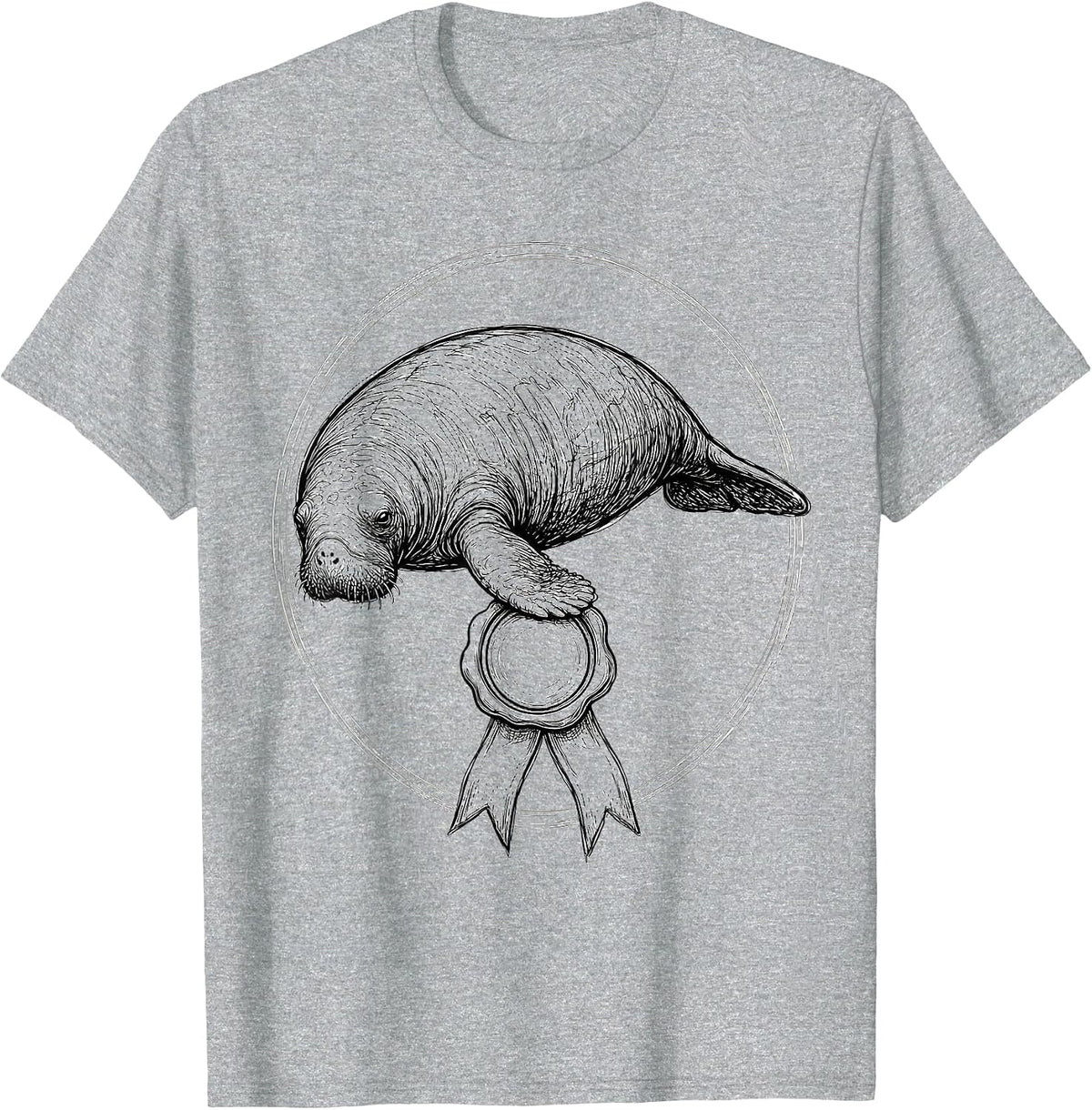 Men's Manatee Official Sleepshirt Wildlife Lover Humor T-Shirt - Heather Grey