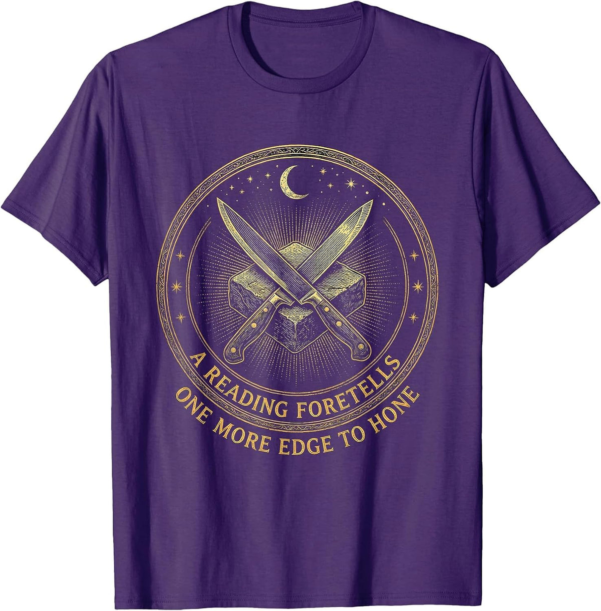 Men's A Reading Foretells: One More Edge To Hone Occult T-Shirt - Purple