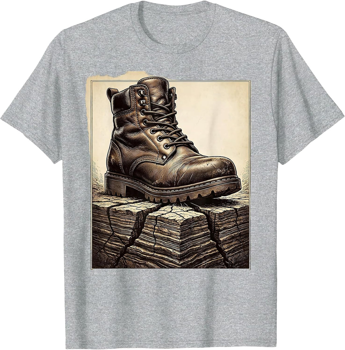 Men's We The People Worker Boot Graphic Design T-Shirt - Heather Grey