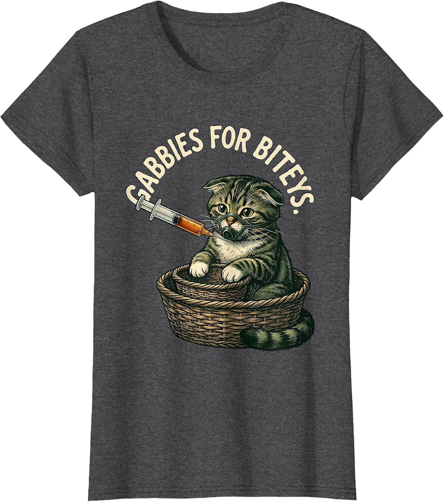 Women's Gabbies For Biteys Vintage Vet Tech Halloween Veterinary T-Shirt - Dark Heather Grey