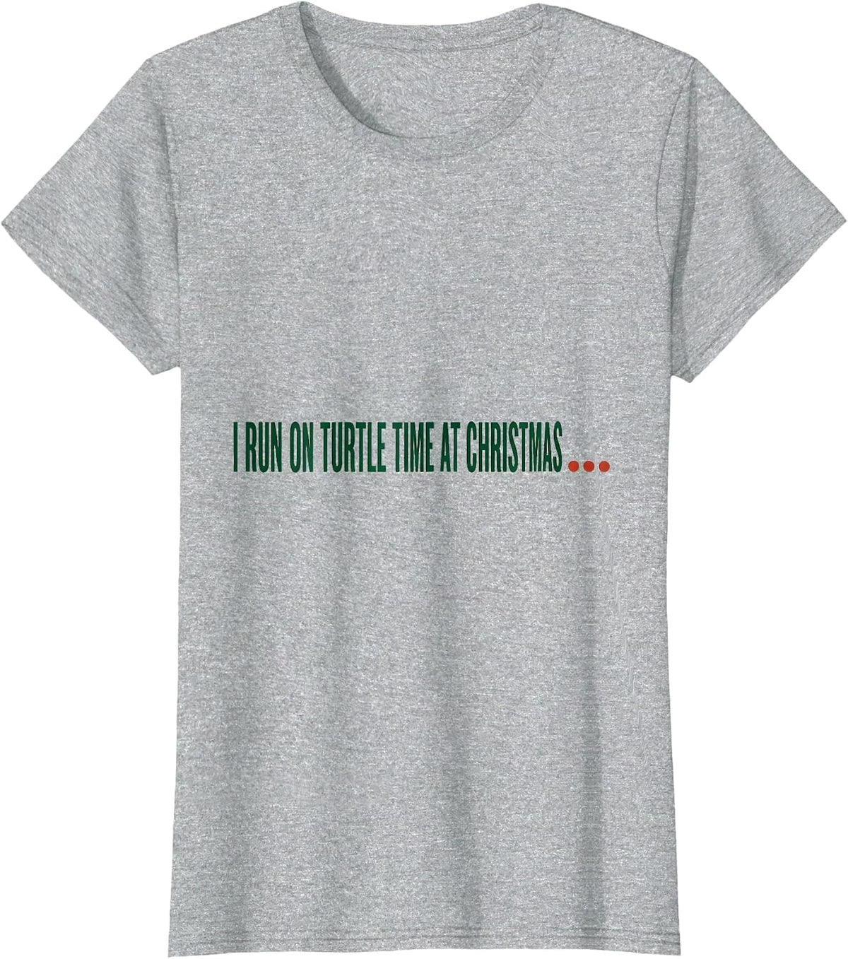 Women's I Run On Turtle Time At Christmas Funny Sea Turtle Christmas T-Shirt - Heather Grey
