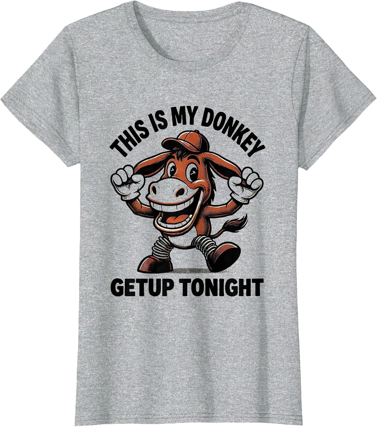 This Is My Donkey Getup Tonight Funny Animal Humor Novelty T-Shirt - Heather Grey