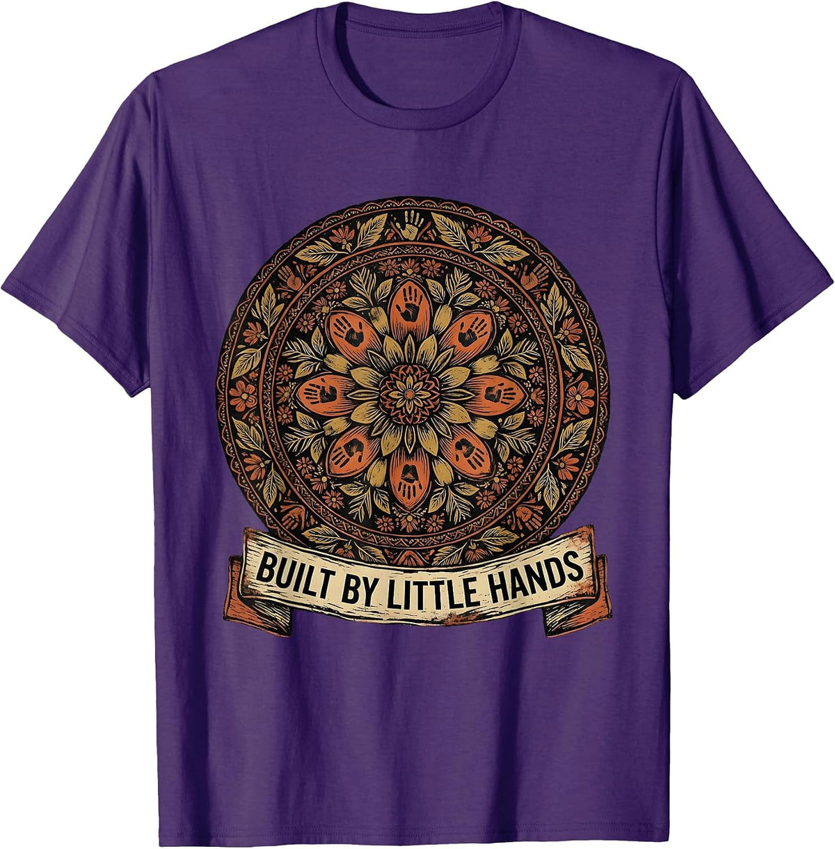 Built by Little Hands Elementary Teacher Design T-Shirt - Purple