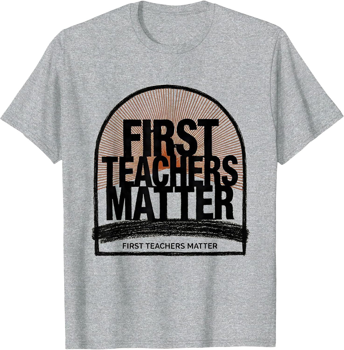 Men's First Teachers Matter Stencil Graphic Preschool Teacher T-Shirt - Heather Grey