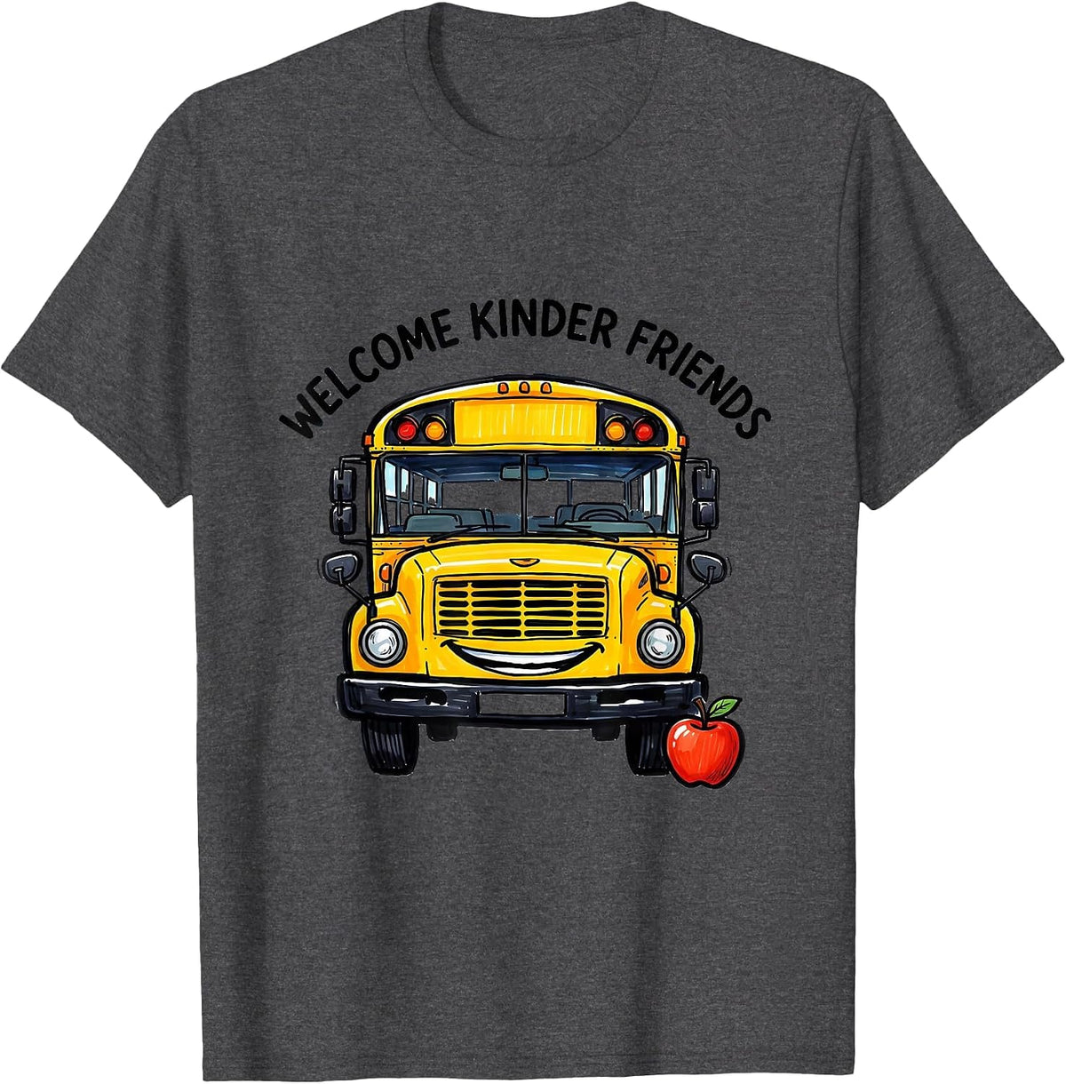 Welcome Kinder Friends Funny Preschool Teacher Back T-Shirt - Dark Heather Grey
