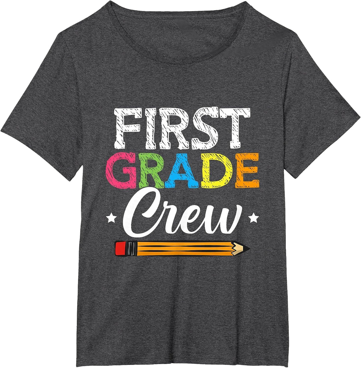 First Grade Crew Back to School 1st Grade Teachers Students T-Shirt - Dark Heather Grey
