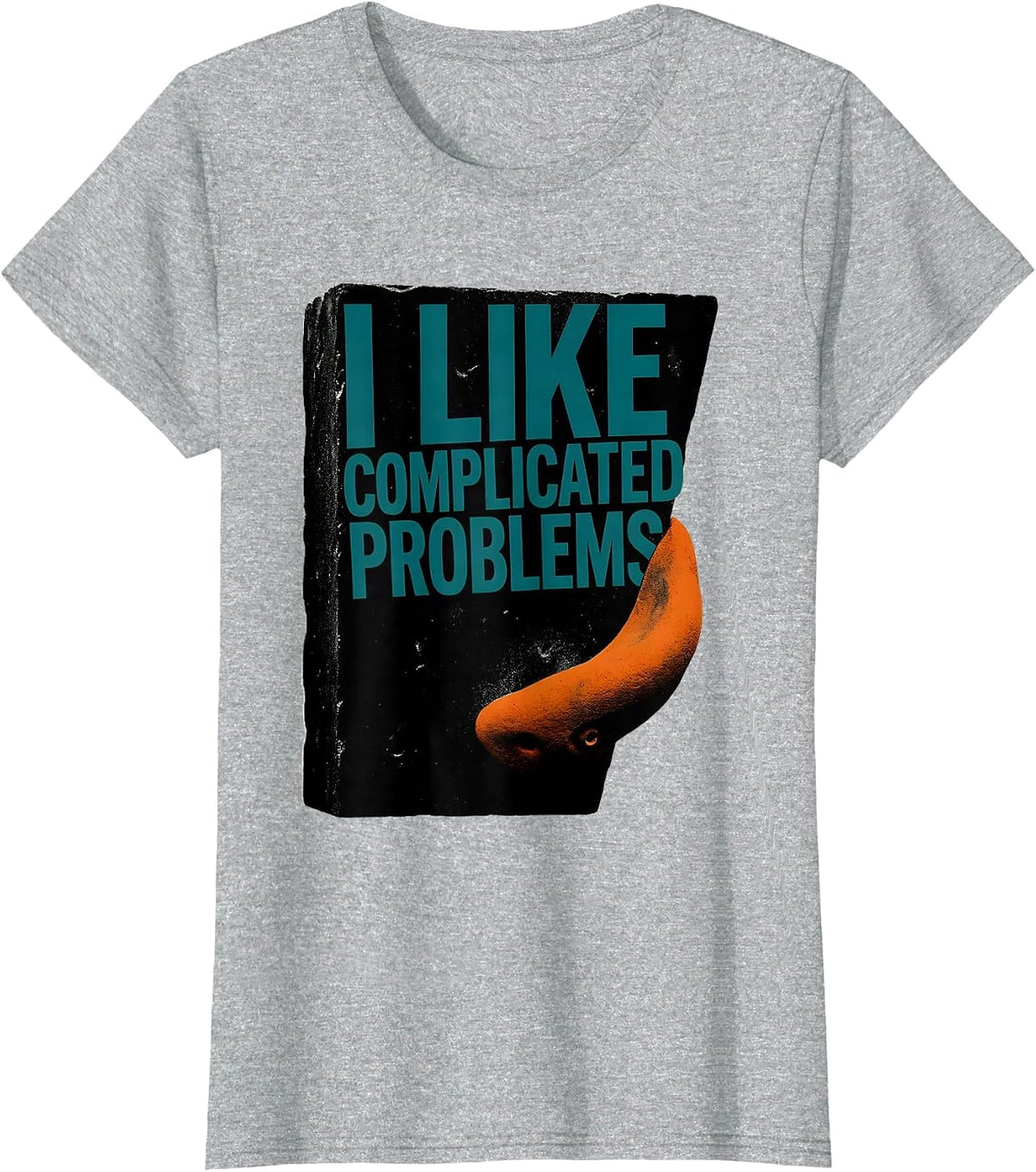 I Like Complicated Problems Funny Rock Climbing Bouldering T-Shirt - Heather Grey