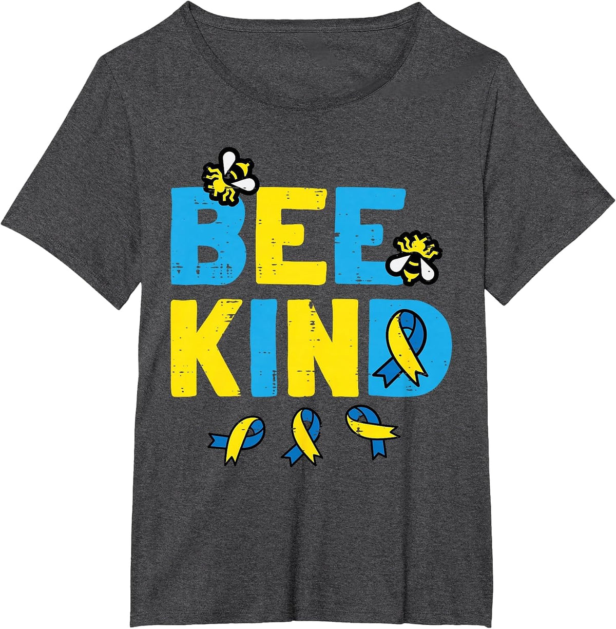 Down Syndrome Awareness Bee Kind Trisomy 21 Men Women Kids T-Shirt - Dark Heather Grey