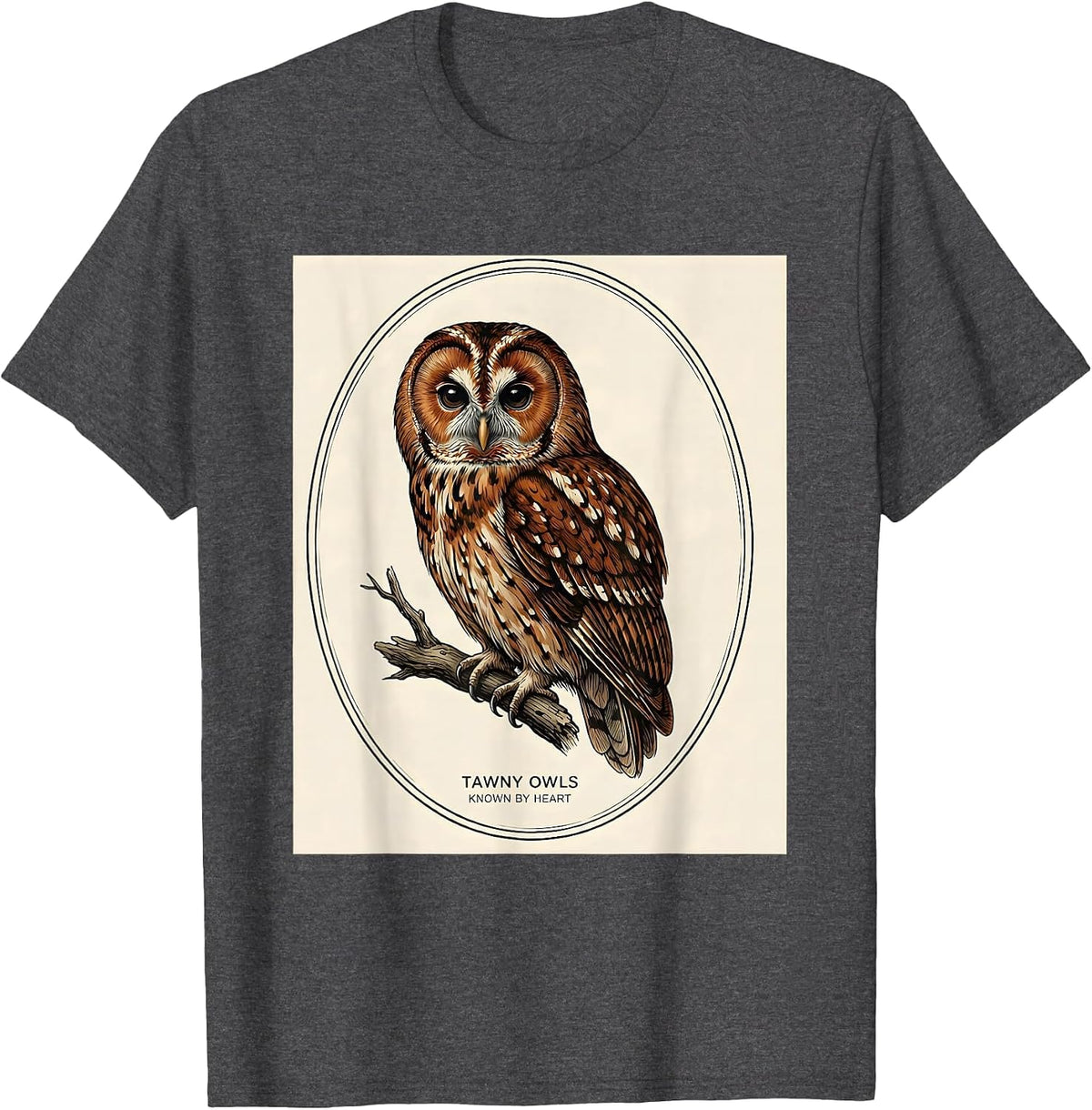 Tawny Owls Known By Heart Vintage Owl Lover Retro Humor T-Shirt - Dark Heather Grey