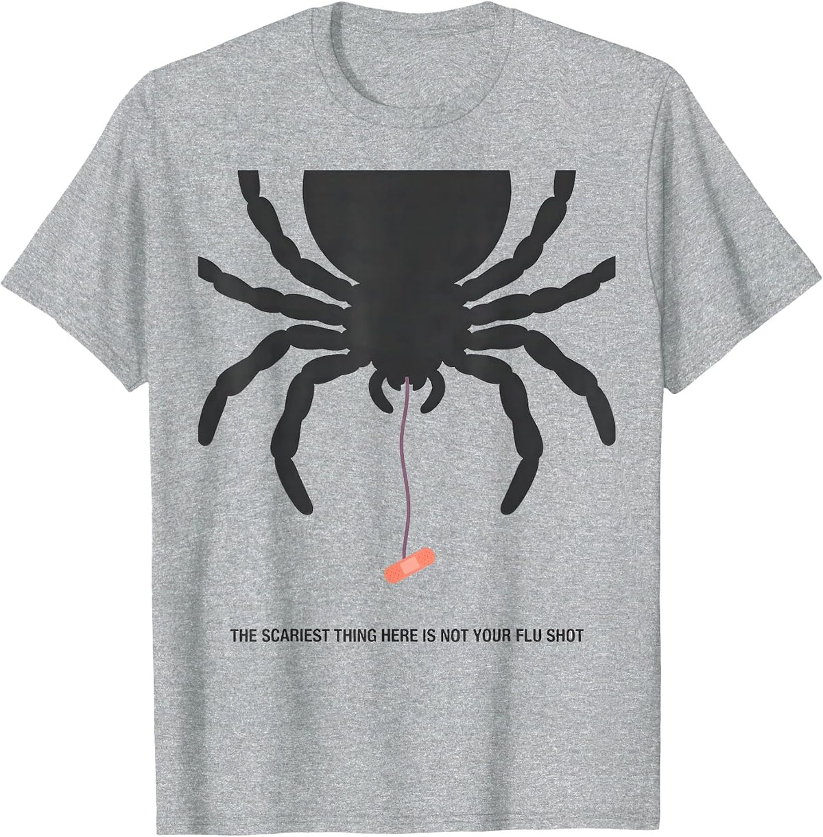 Men's The Scariest Thing Here Is Not Your Flu Shot Funny Nurse T-Shirt - Heather Grey
