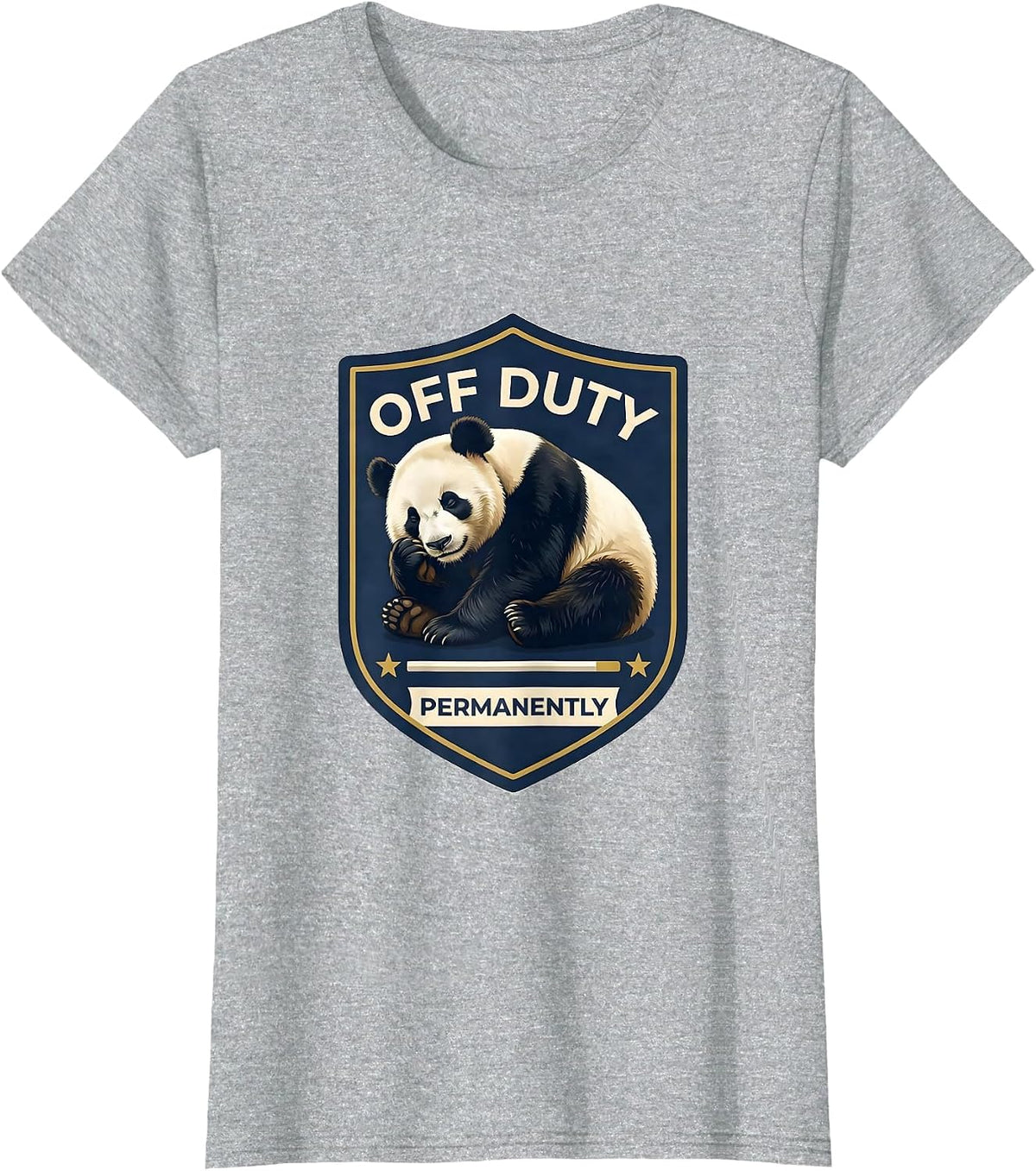Off Duty Permanently Cute Panda Bear Animal Humor T-Shirt - Heather Grey