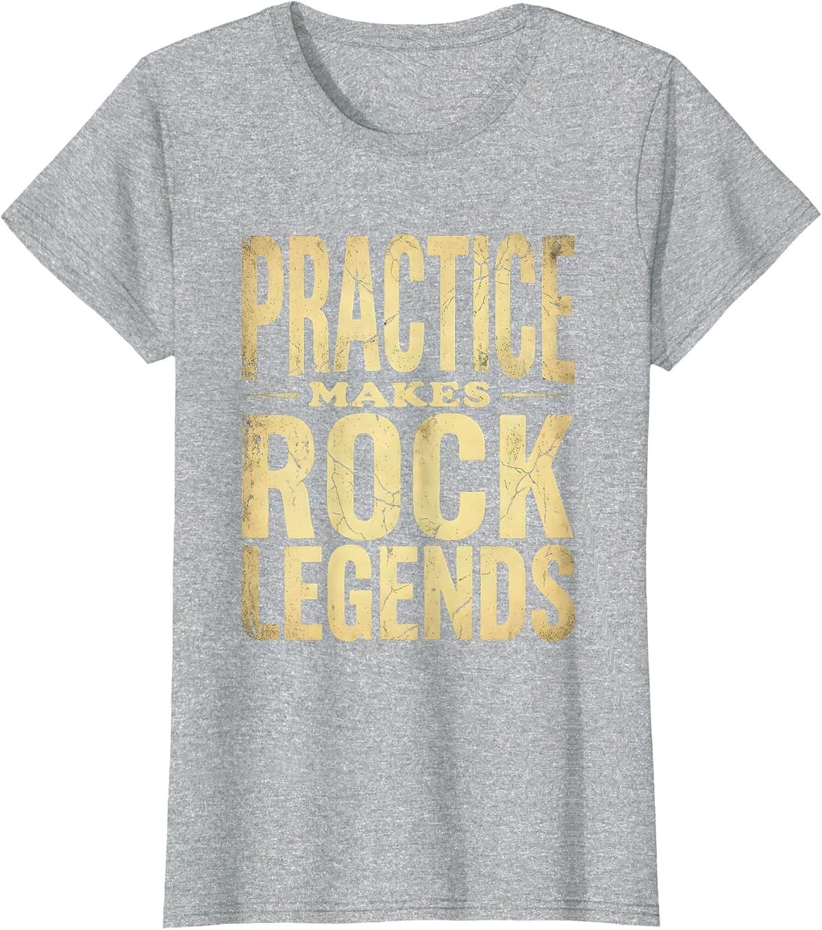 Practice Makes Rock Legends Music Design T-Shirt - Heather Grey