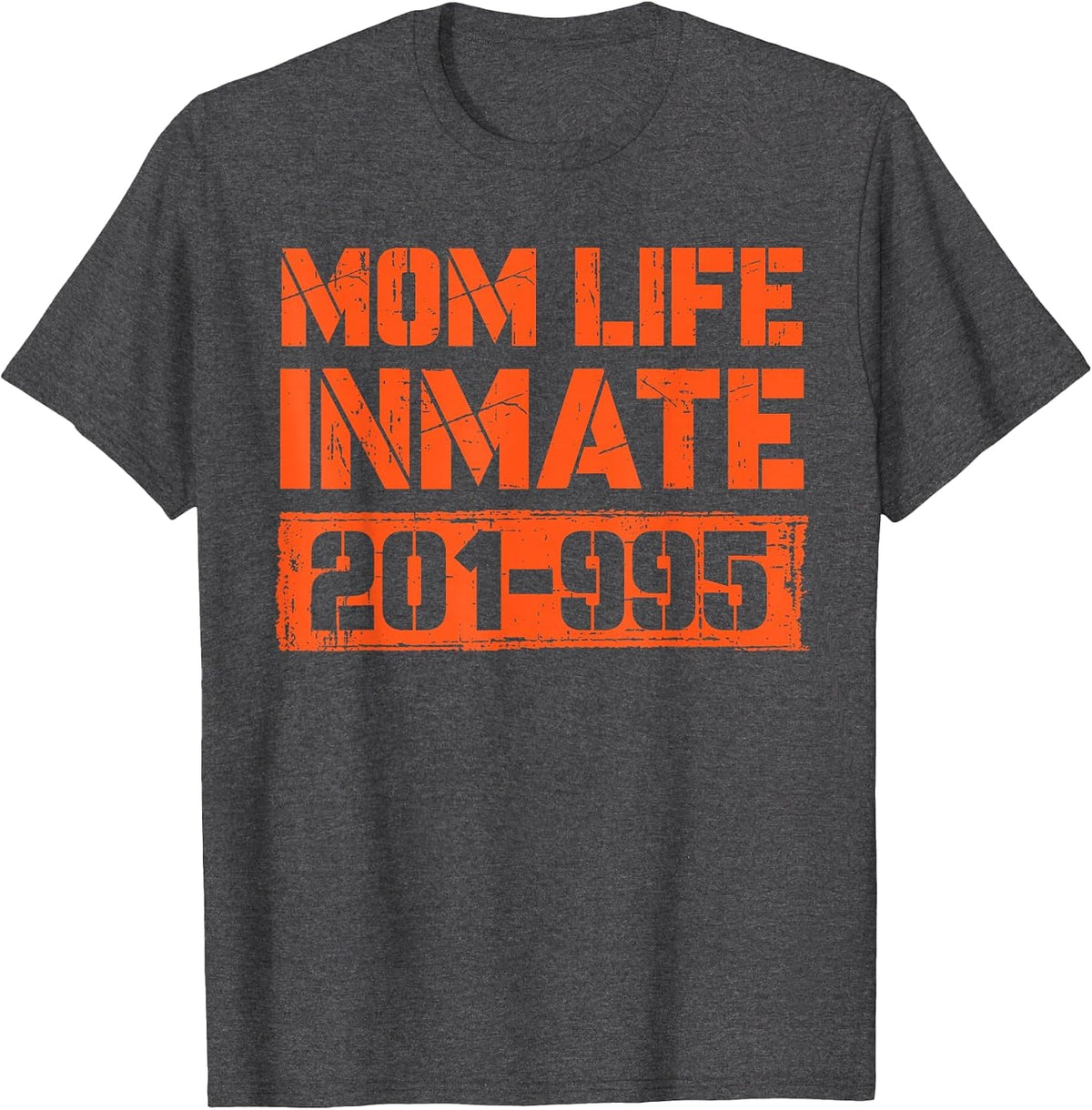 Mom Life Jail Inmate Funny Prisoner Spooky Halloween Costume T-Shirt - Dark Heather Grey