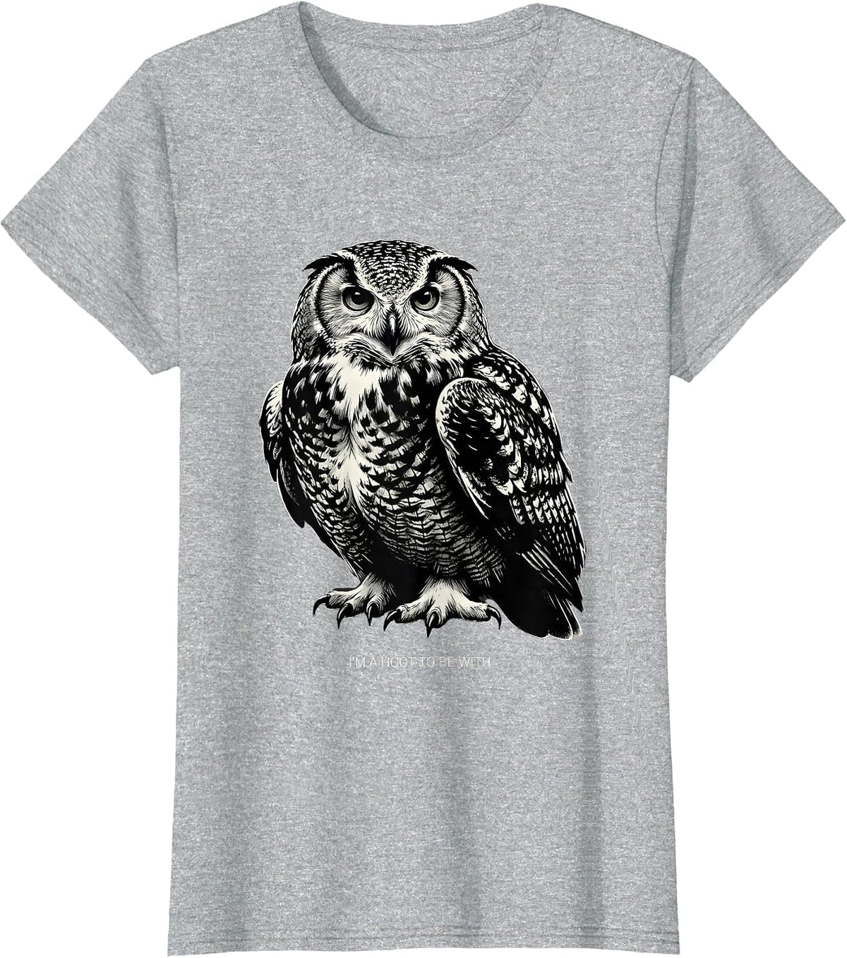 I'm A Hoot To Be With Funny Owl Lover Birdwatcher Humor T-Shirt - Heather Grey