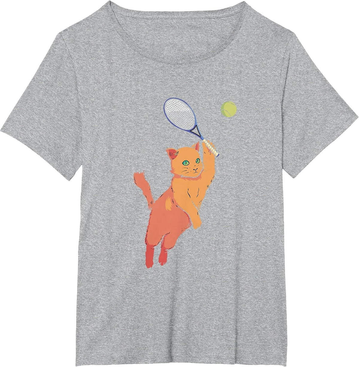Tennis Player Racquets Cat Tennis Lover Racket Sport T-Shirt - Heather Grey