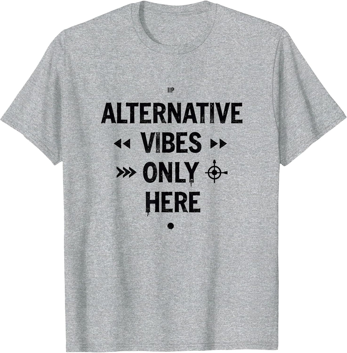 Alternative Vibes Only Here 90s Band Design T-Shirt - Heather Grey