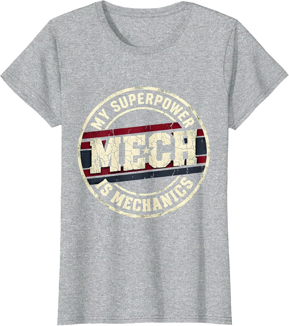 My Superpower Is Mechanics Mechanic Design T-Shirt - Heather Grey