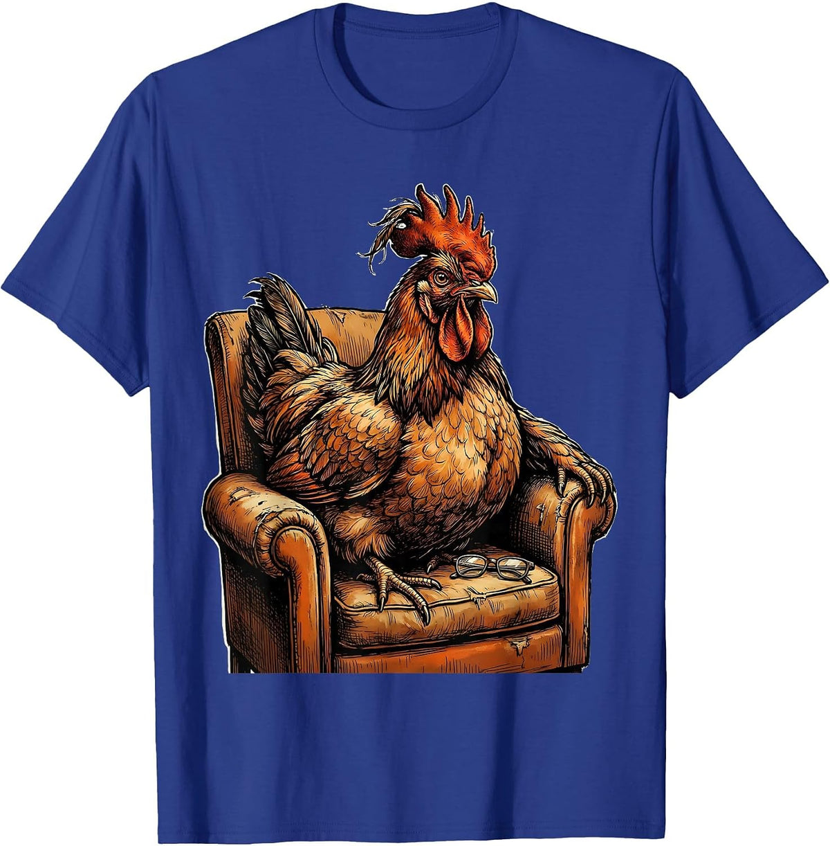 Puffed Hen Funny Chicken Lover Farm Animal Humor T-Shirt - Royal Blue