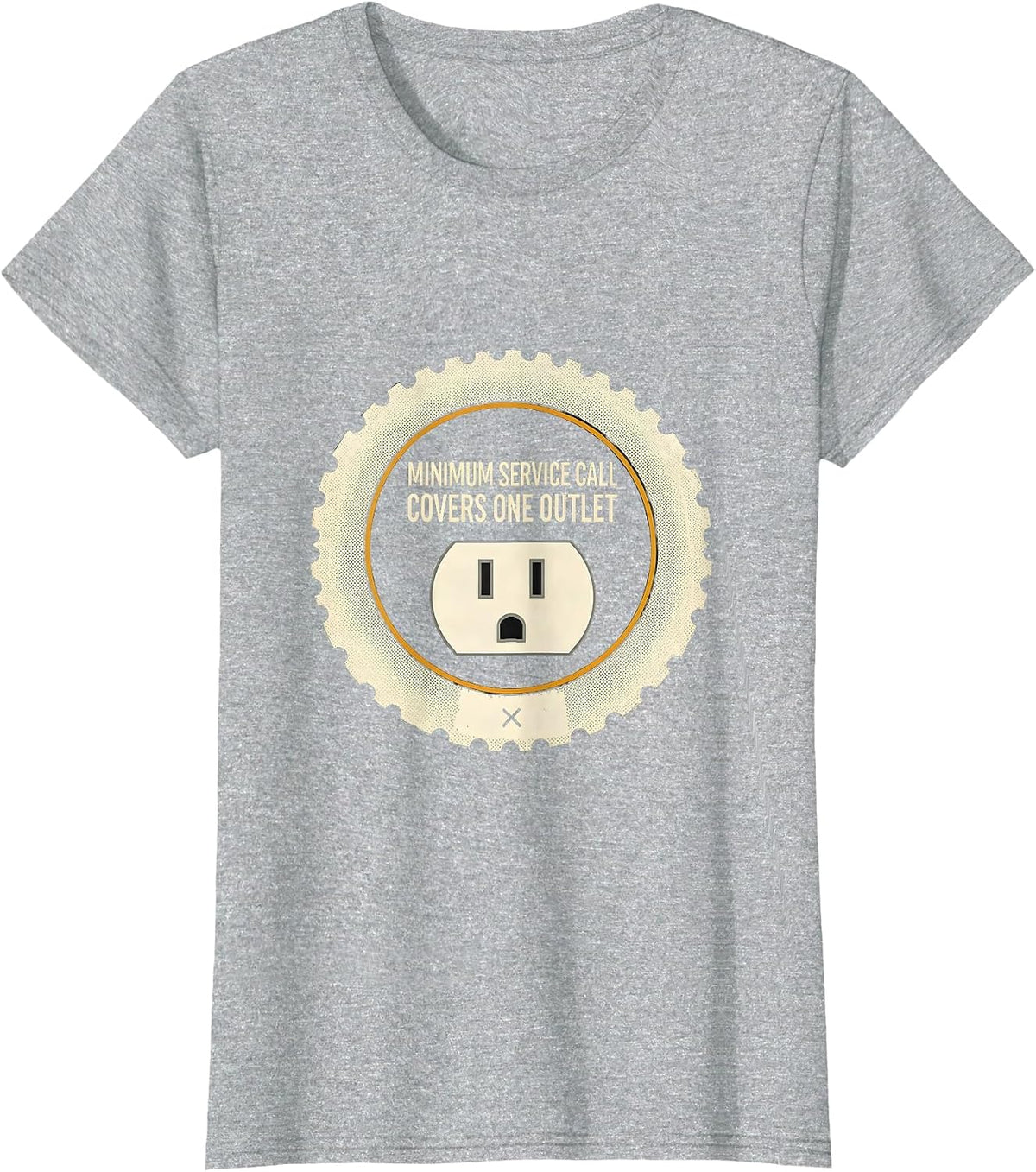 Women's Minimum Service Call Covers One Outlet Funny Electrician T-Shirt - Heather Grey