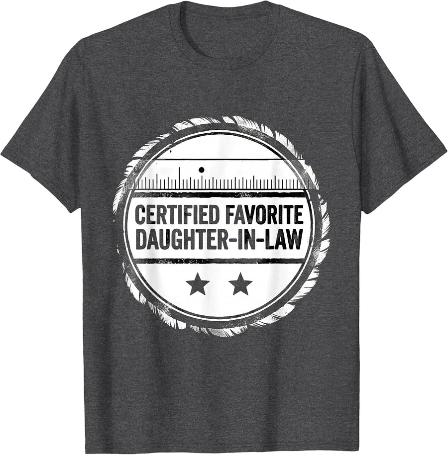 Men's Certified Favorite Daughter-In-Law Funny Family Humor Gift T-Shirt - Dark Heather Grey