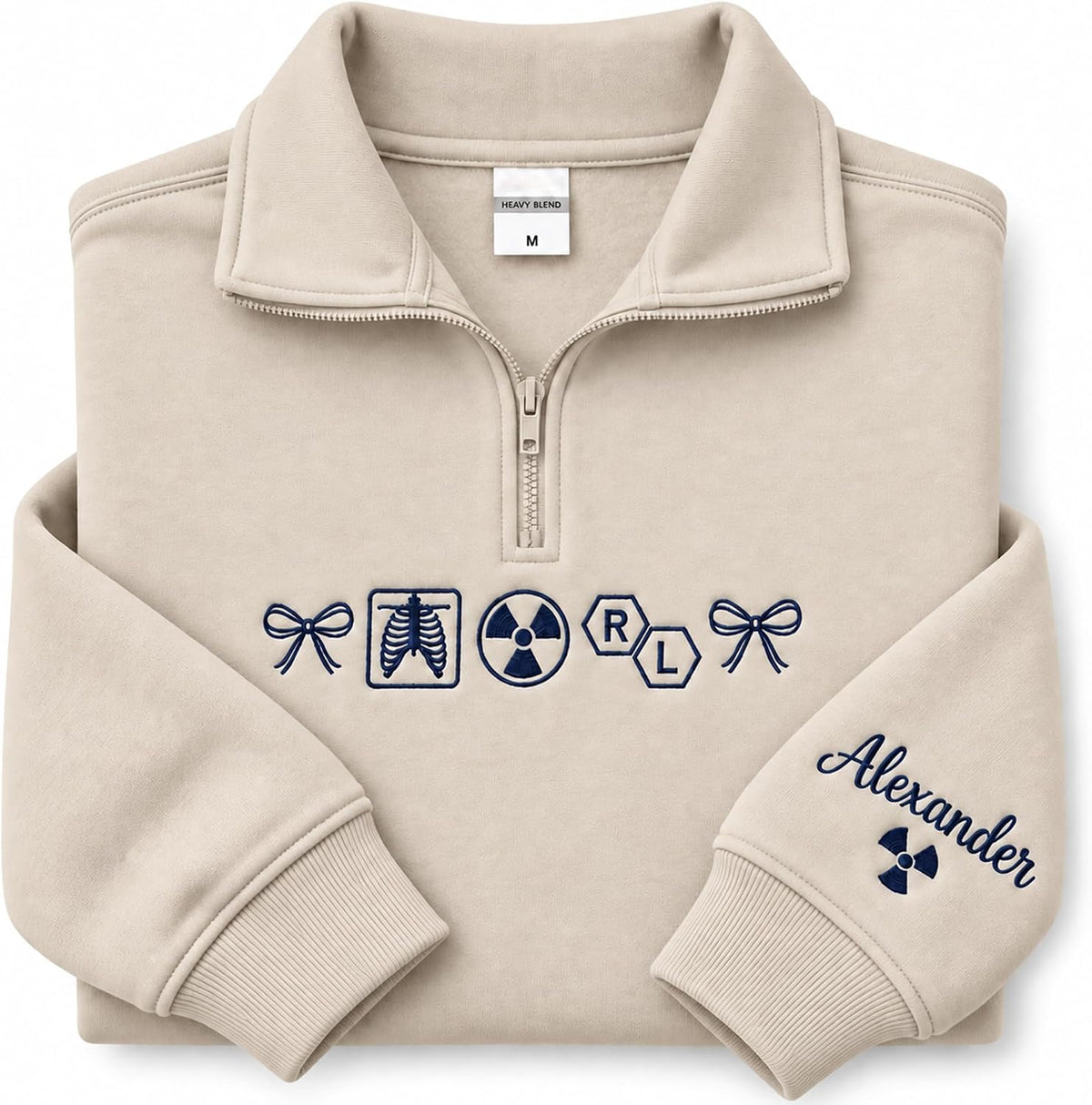Custom Radiology Technologist Embroidered Quarter Zip Sweatshirt, X-Ray Tech Graduation Gifts, Radiology Department Gifts -
