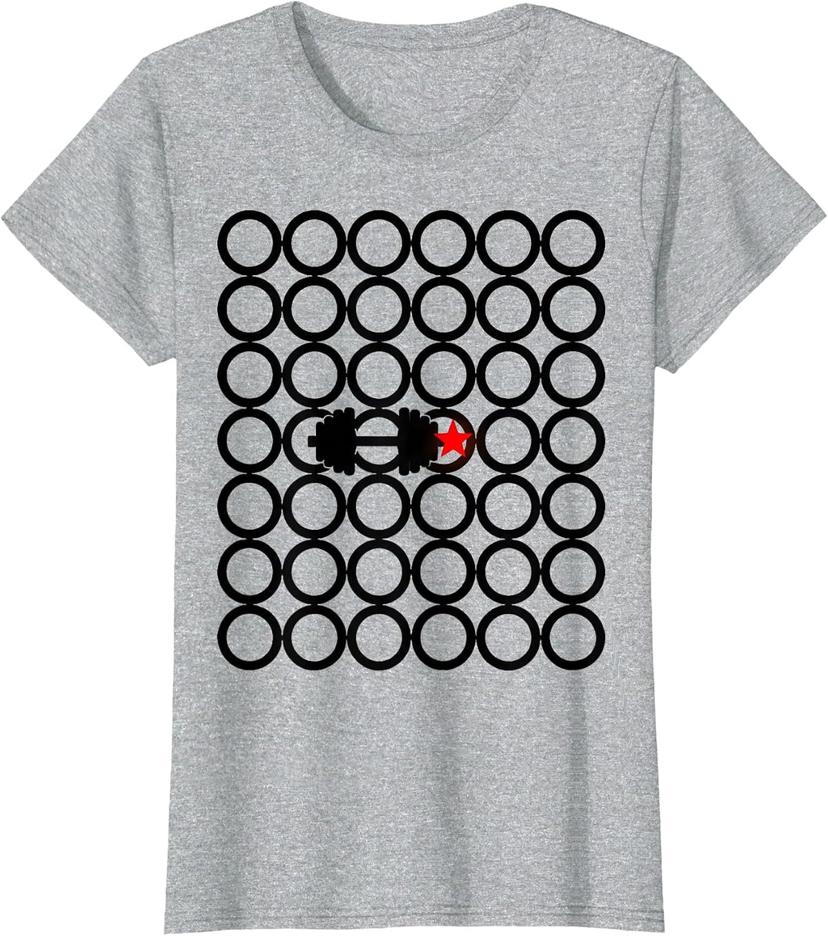 Women's Loaded Ring Grid Funny Gym Workout Christmas Novelty T-Shirt - Heather Grey