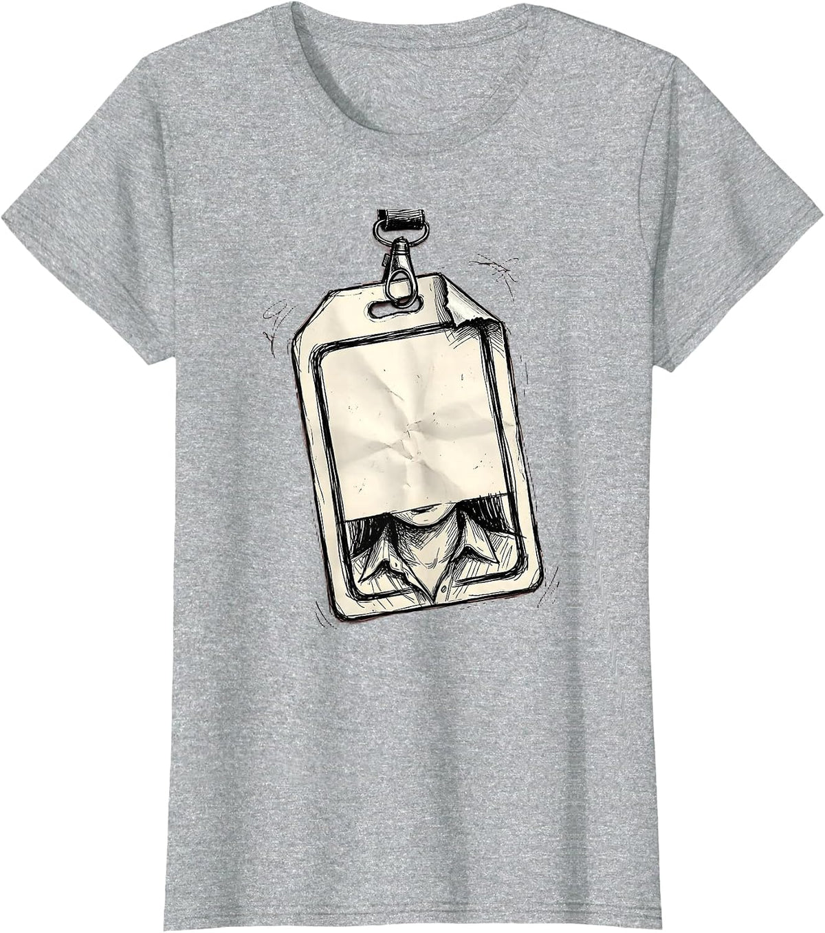 Upside Down Name Tag Embarrassing Moment T-Shirt - Heather Grey