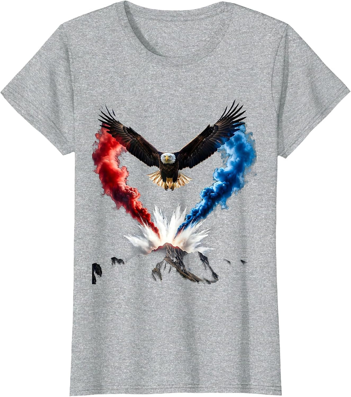 250th Anniversary USA Bald Eagle Mountain Soar T-Shirt - Heather Grey