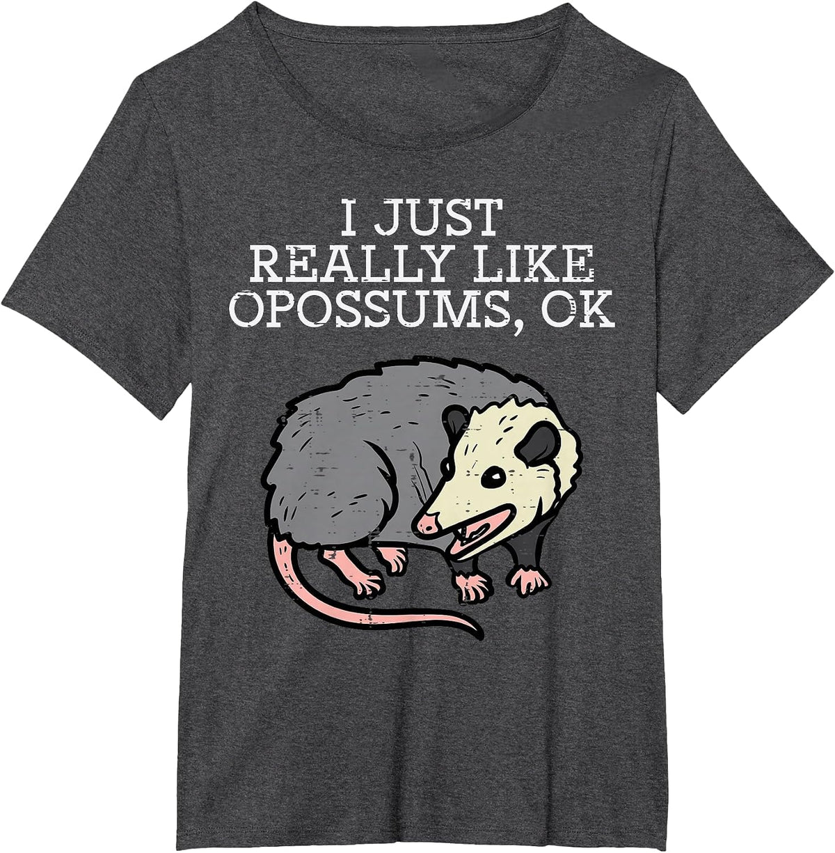 I Just Really Like Opossums Ok Funny Possum Men Women Kids T-Shirt - Dark Heather Grey