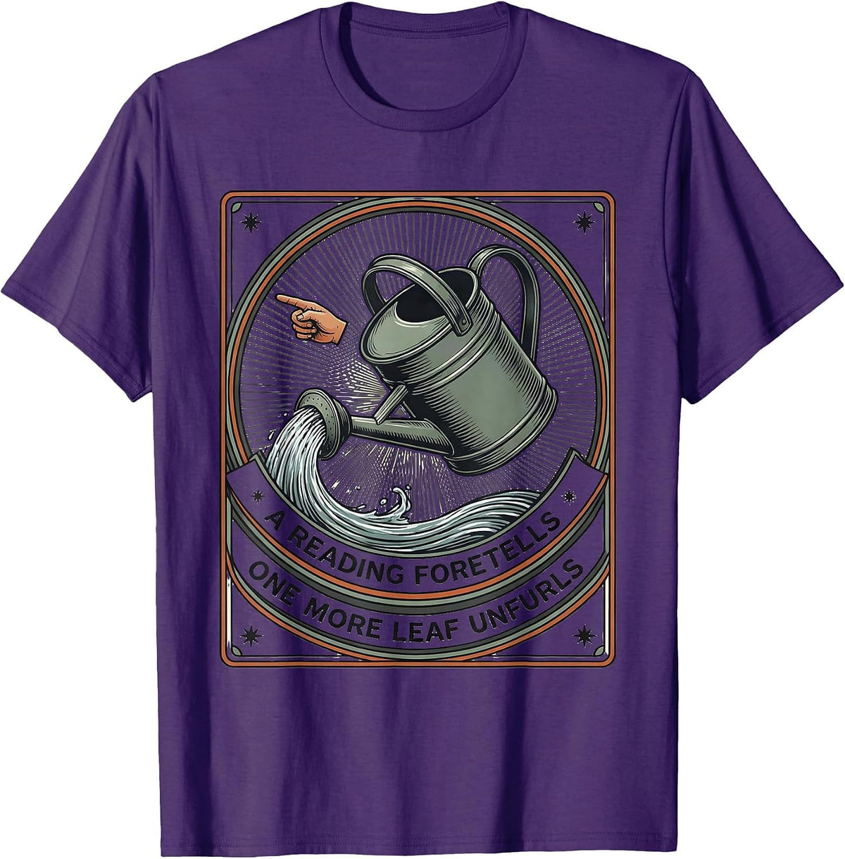 Men's A Reading Foretells: One More Leaf Unfurls Witchy Tarot Gift T-Shirt - Purple