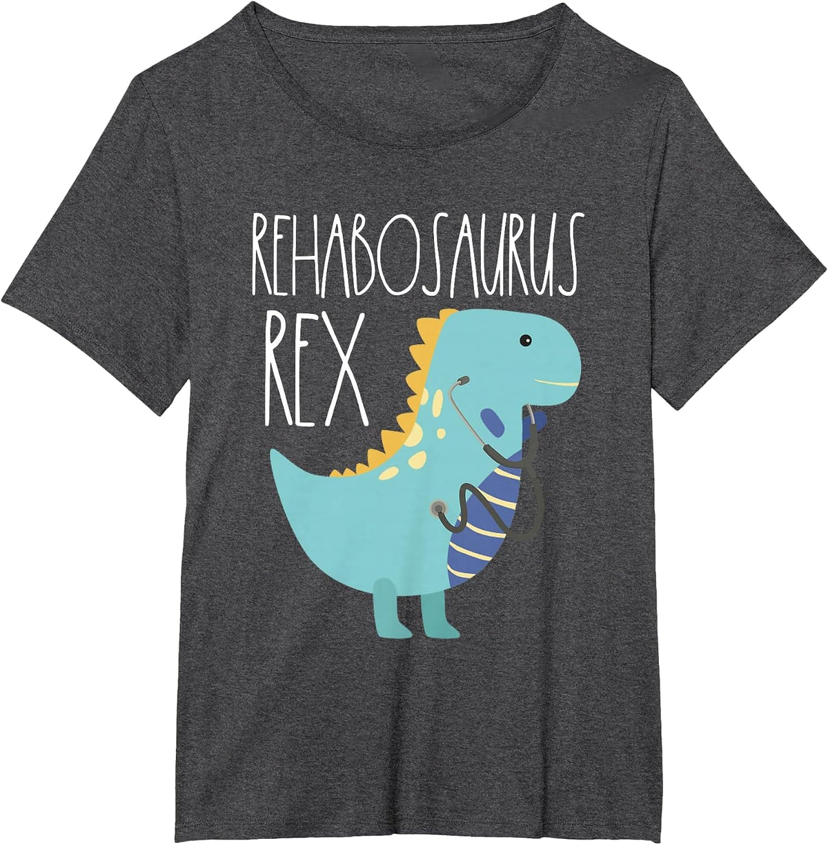 Pediatric Rehab Physical Therapy Month Occupational Dinosaur T-Shirt - Dark Heather Grey