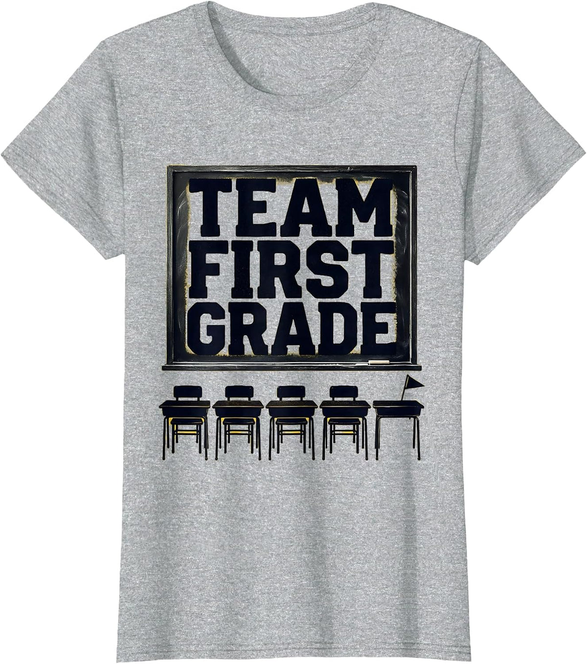 Team First Grade Funny Back To School First Day Of School T-Shirt - Heather Grey