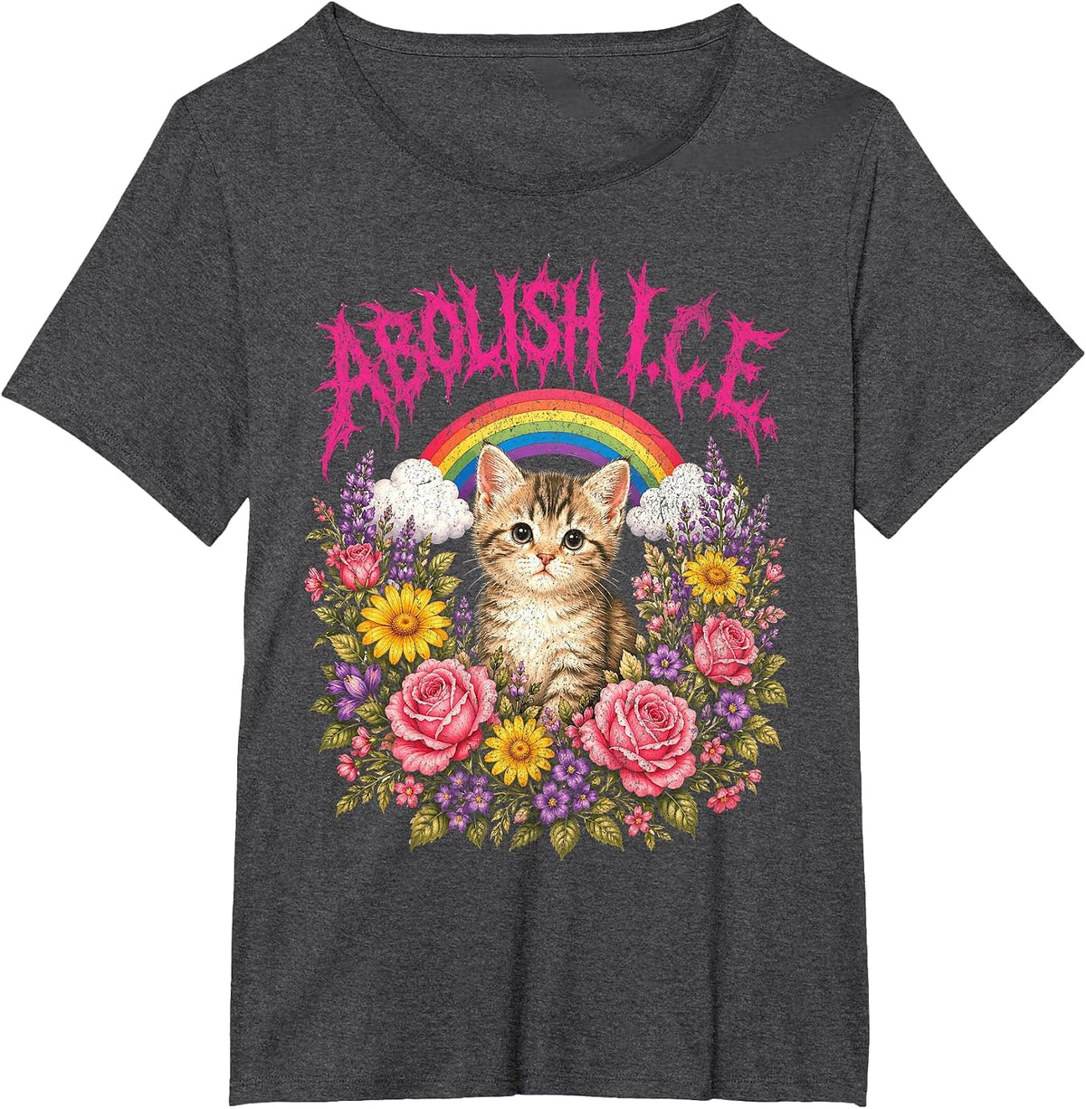 Abolish ICE Heavy Metal T-Shirt - Dark Heather Grey