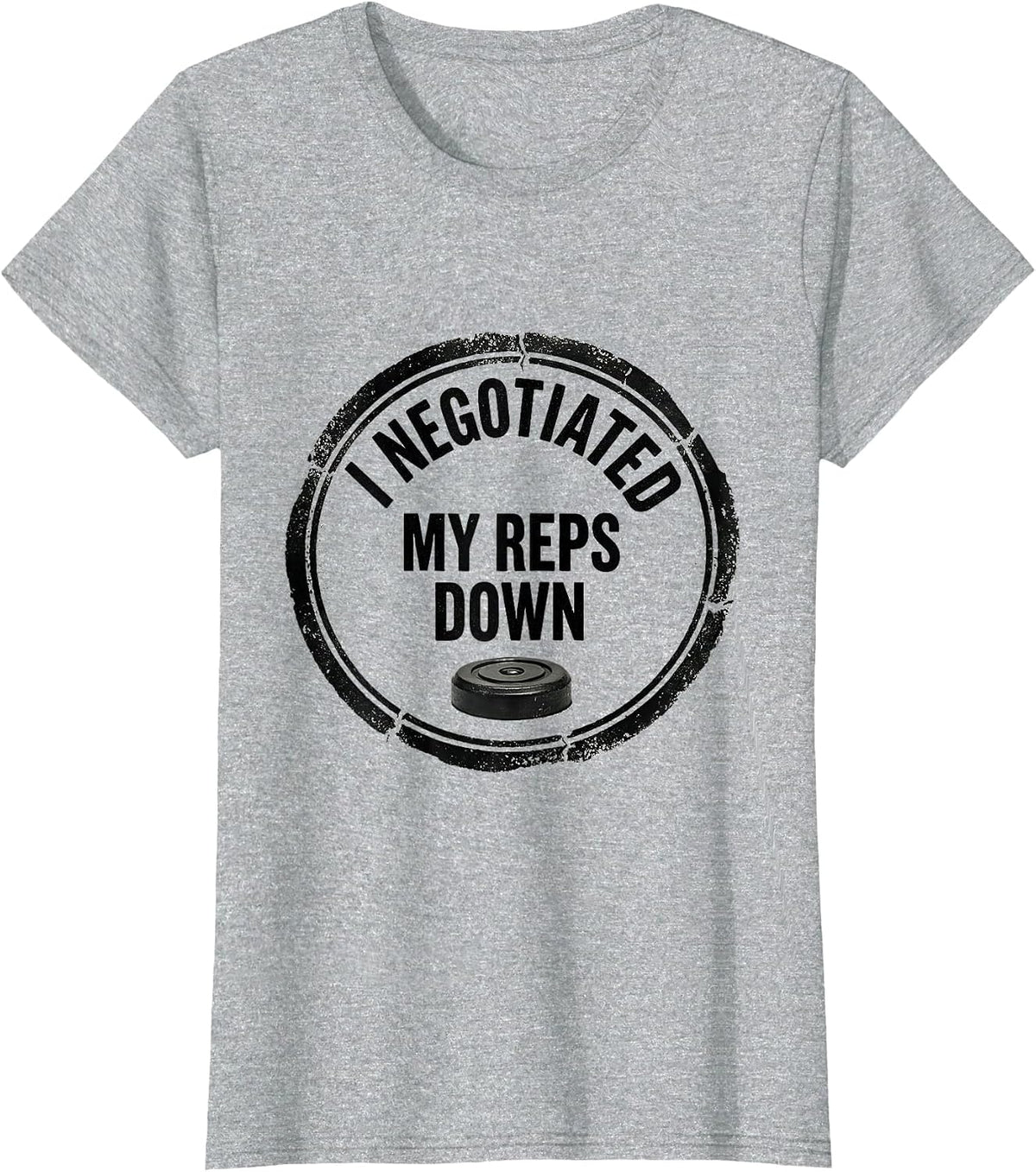 I Negotiated My Reps Down Funny Gym Weightlifting Workout T-Shirt - Heather Grey
