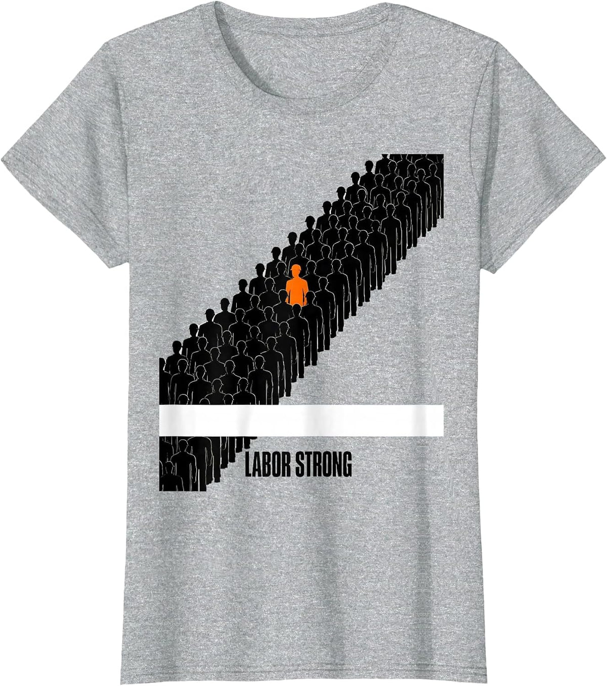 Labor Strong Brutalist Graphic Union Worker Skilled Trades T-Shirt - Heather Grey