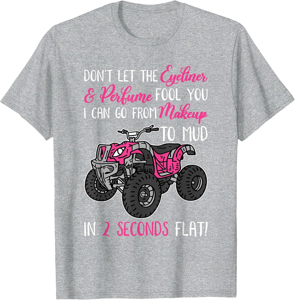 ATV Quad Bike Riding Girl for All-Terrain Four Wheeler T-Shirt - Heather Grey