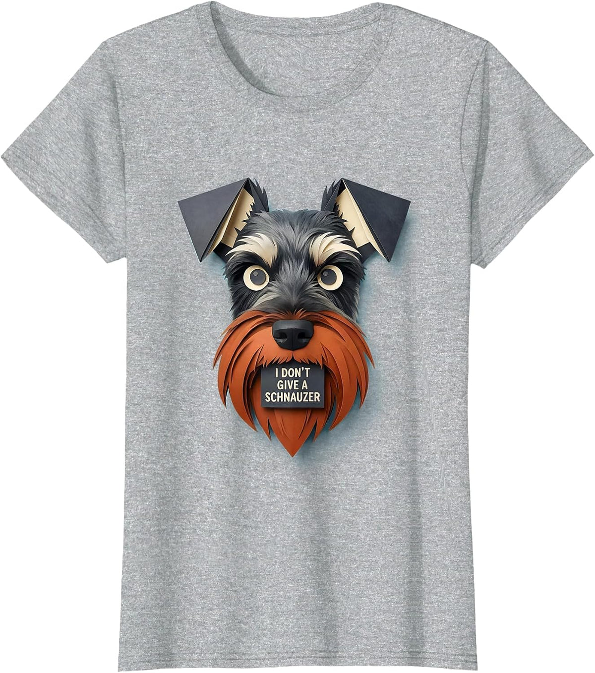 Women's I Don't Give A Schnauzer Funny Miniature Schnauzer Lover T-Shirt - Heather Grey