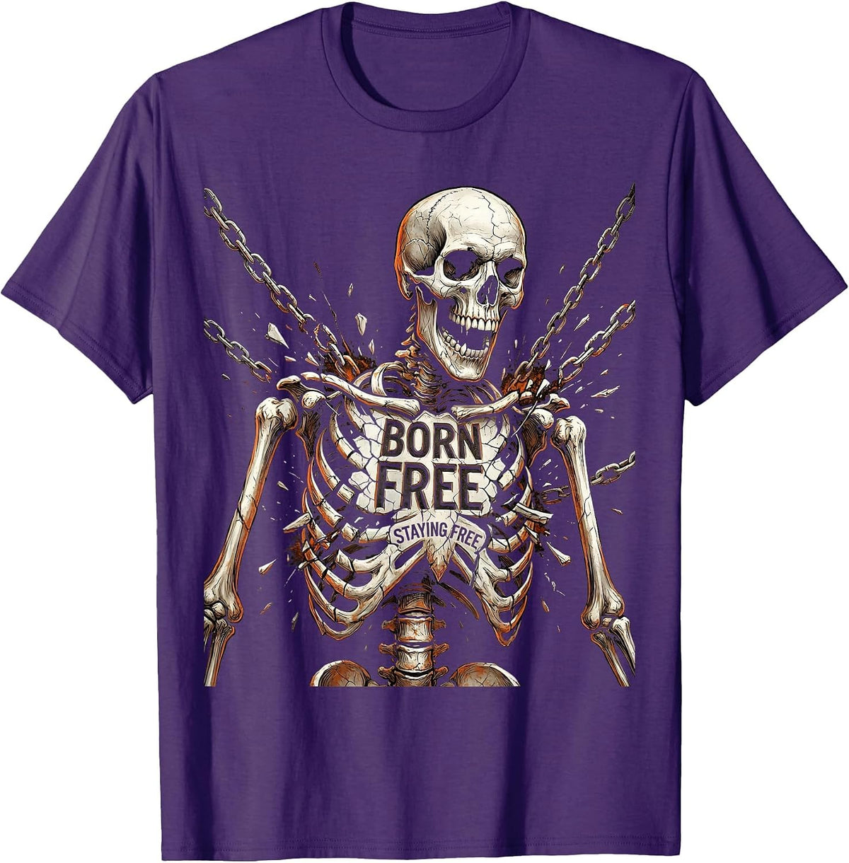 Born Free Staying Free Freedom Graphic Design T-Shirt - Purple