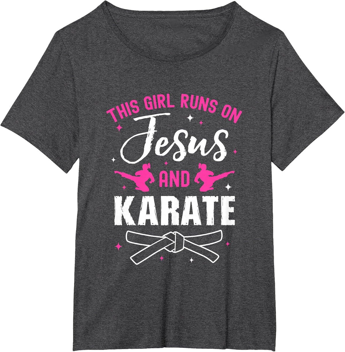 Funny Karate Design for Women Girls Karate Black Belt T-Shirt - Dark Heather Grey