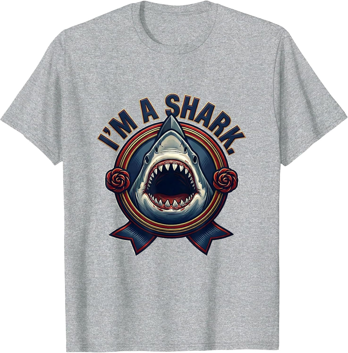 Men's I'm A Shark Funny Shark Jaw Halloween Costume Ocean Animal T-Shirt - Heather Grey