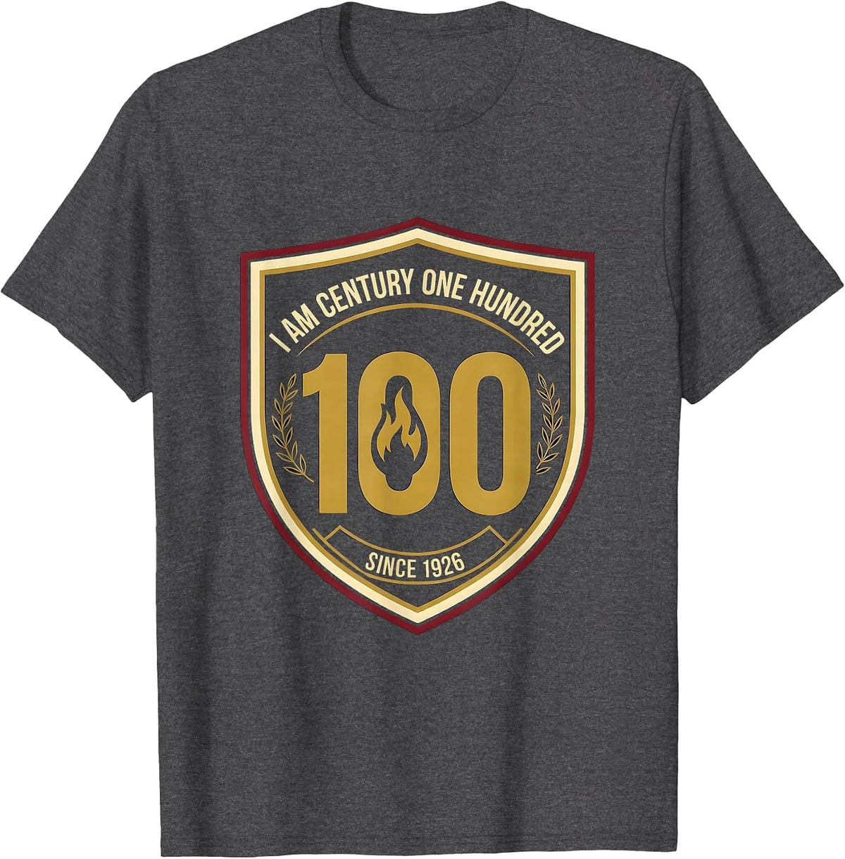 I Am Century One Hundred Since 1926 Centennial Black History T-Shirt - Dark Heather Grey