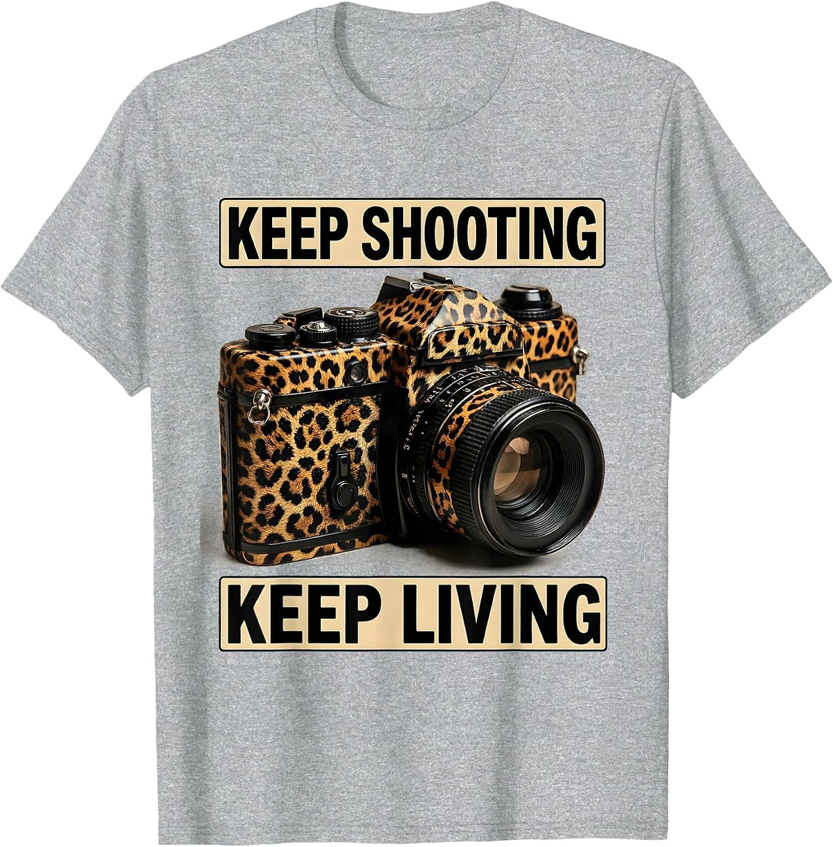 Men's Keep Shooting Keep Living Photography Design T-Shirt - Heather Grey