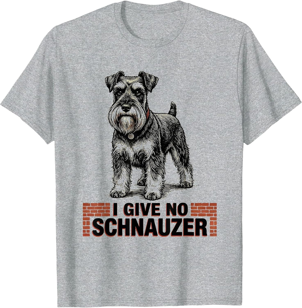 Men's I Give No Schnauzer Funny Miniature Schnauzer Lover Gift T-Shirt - Heather Grey