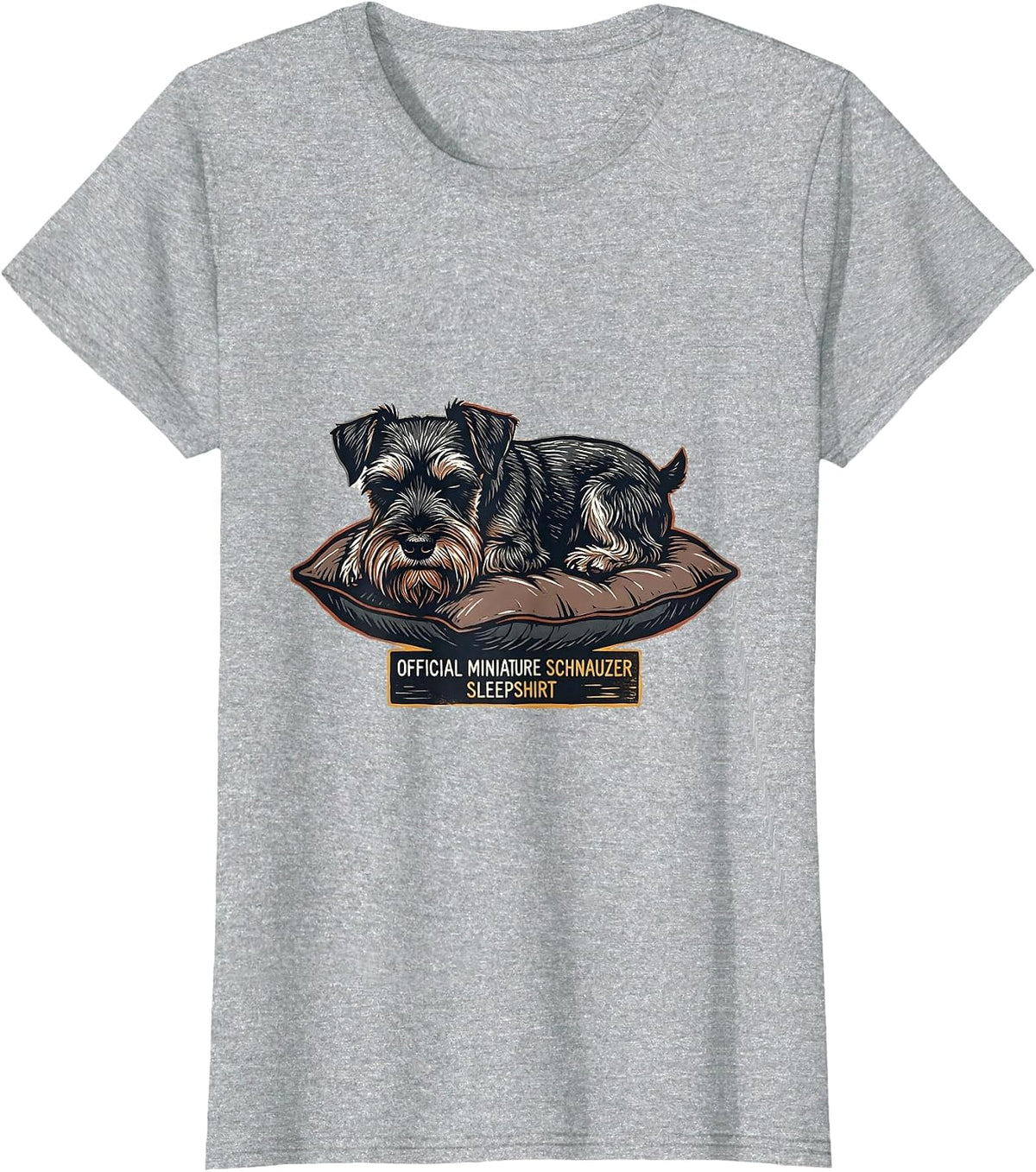 OFFICIAL MINIATURE SCHNAUZER SLEEPSHIRT Dog Lover T-Shirt - Heather Grey