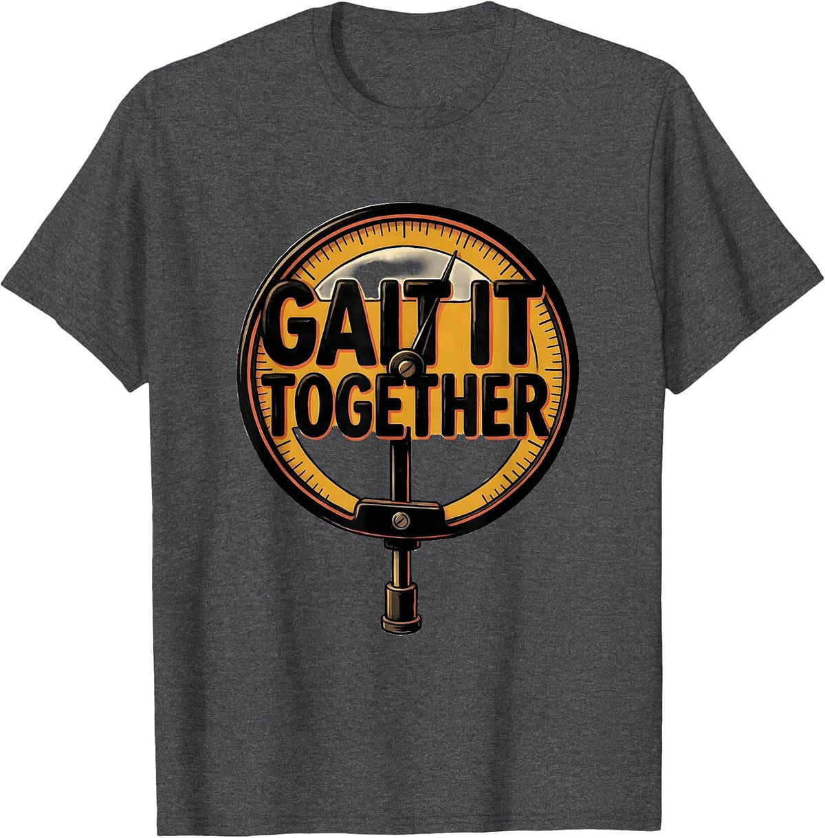 Men's Gait It Together Funny Physical Therapist OT Pun Humor T-Shirt - Dark Heather Grey