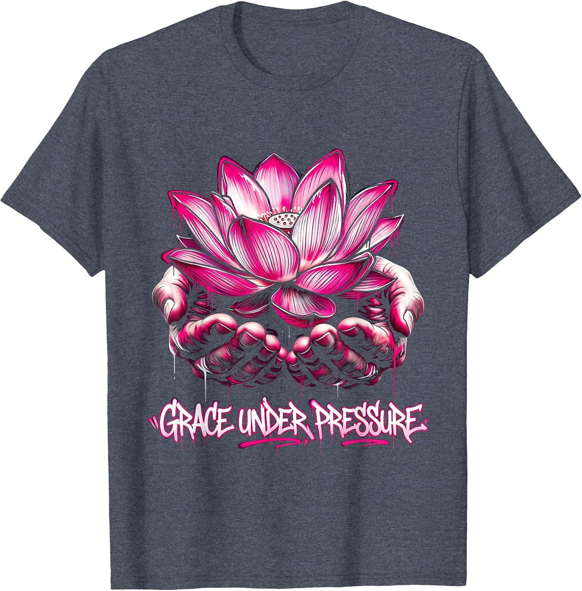 Grace Under Pressure Hospice Nurse Design T-Shirt - Heather Blue