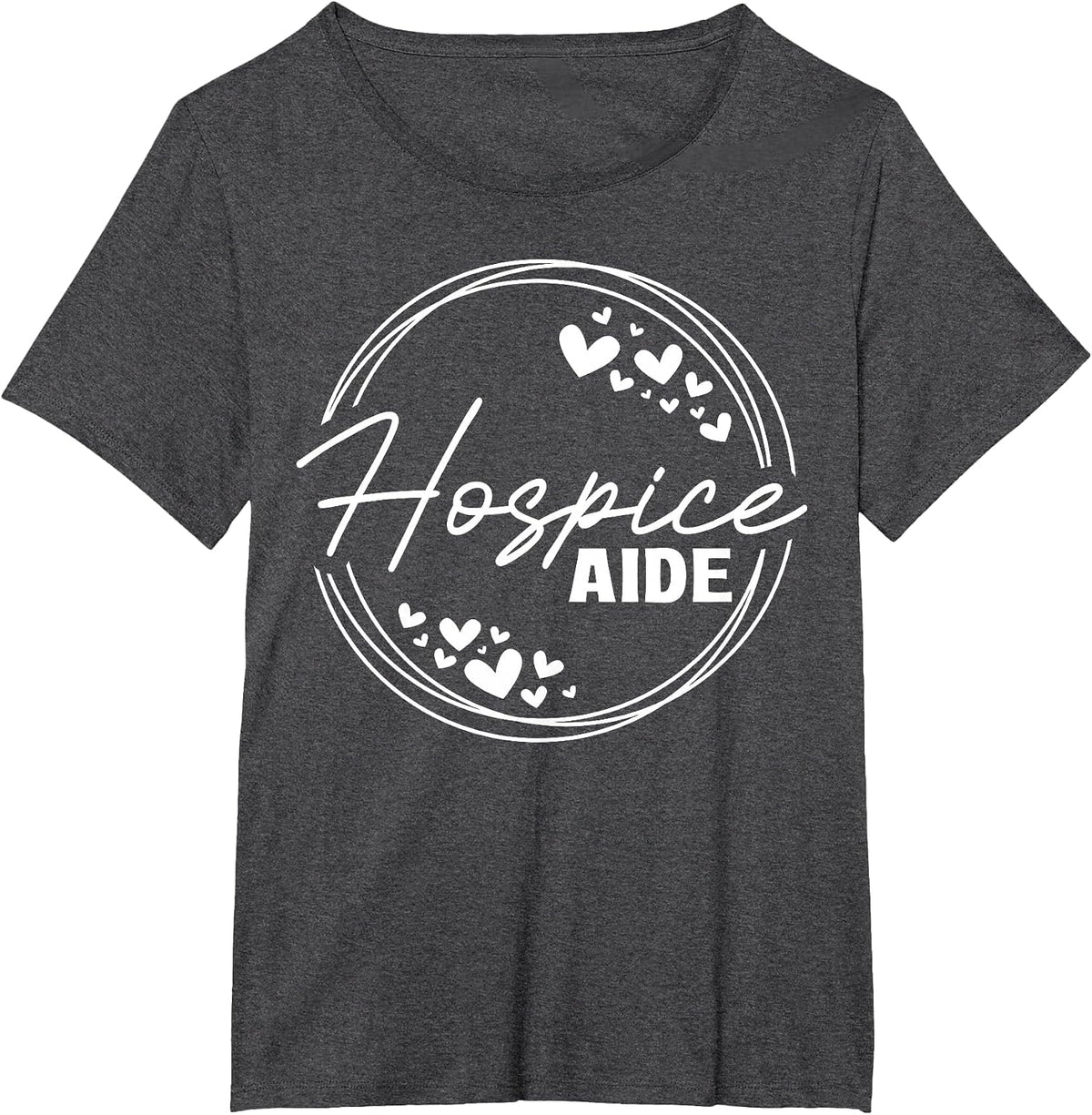 Cute Hospice Aide Heart T-Shirt - Dark Heather Grey