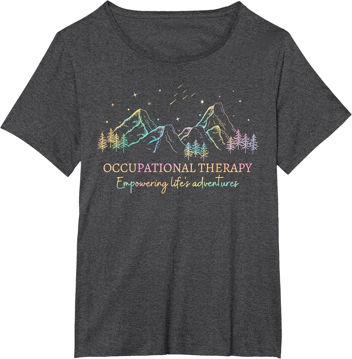 Tie Dye Occupational Therapy Empowering Life's Adventures OT T-Shirt - Dark Heather Grey