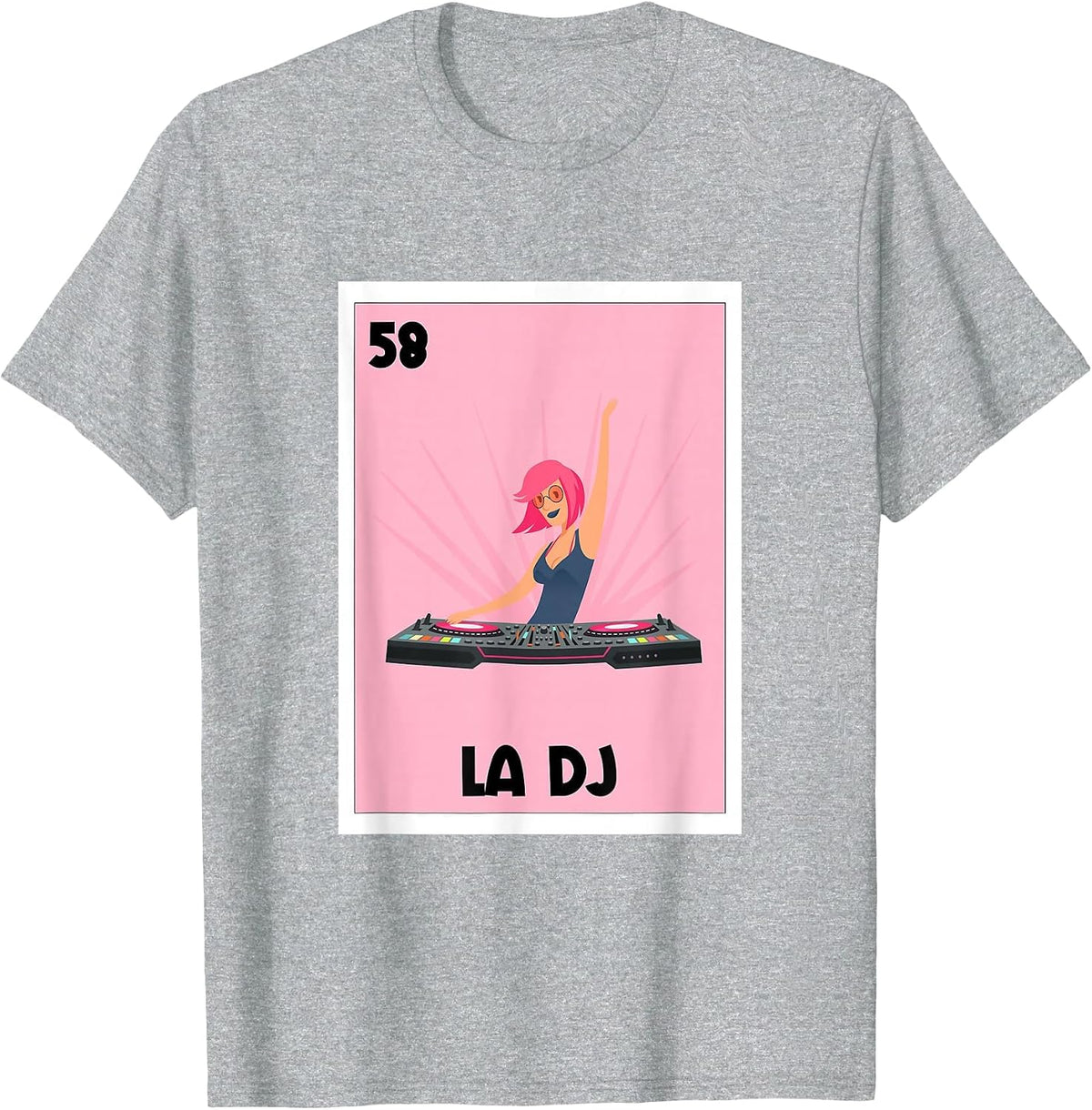 La DJ Mexican Bingo Card Game Spanish DJ Music Producer T-Shirt - Heather Grey